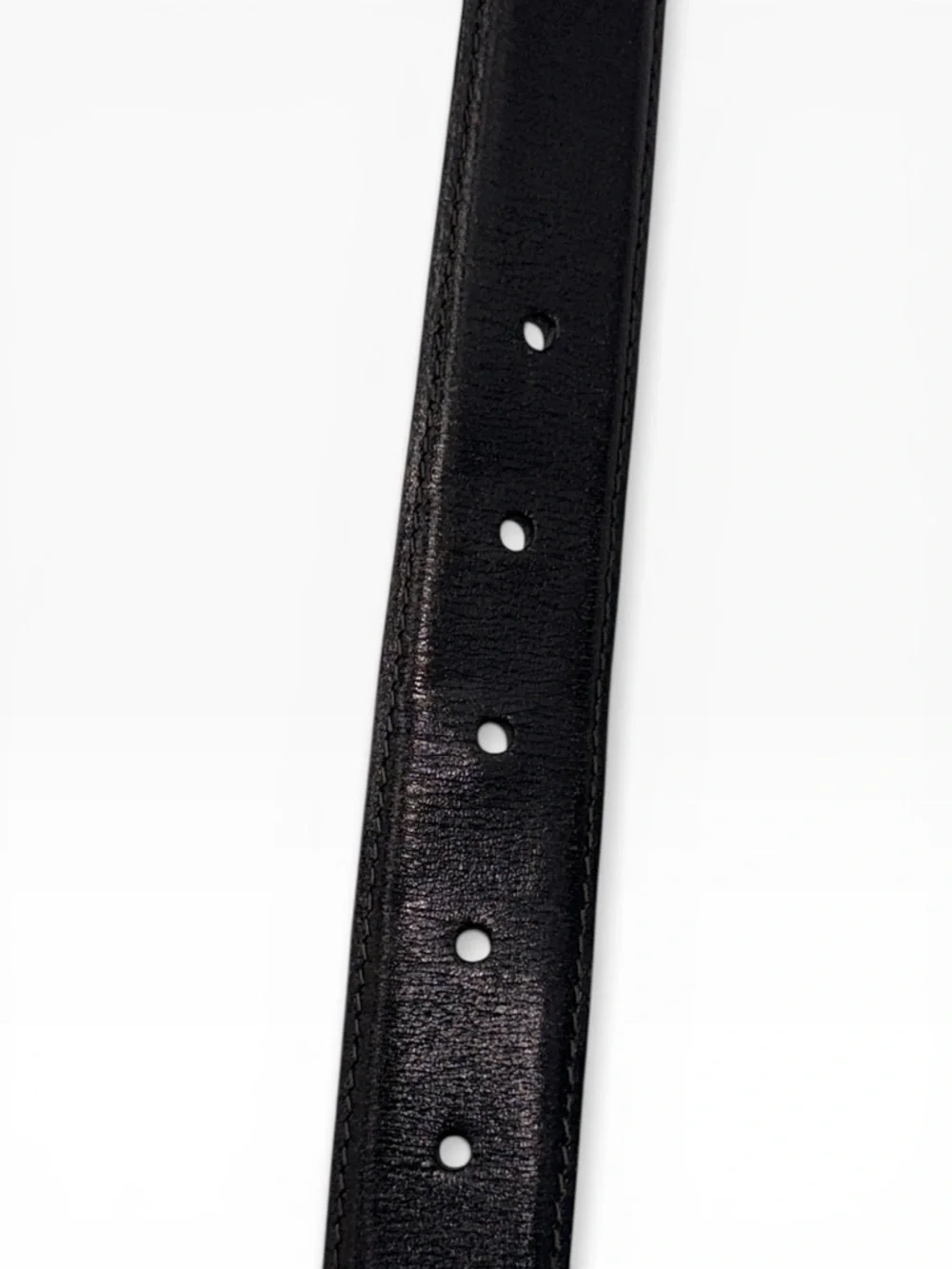 Chanel Black Leather Belt Gold Buckle Logo Waist Belt Authenticated